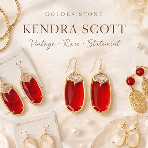 🔥 RARE Kendra Scott Darby Earrings – Red Statement Gem | RETIRED & HARD TO FIND
